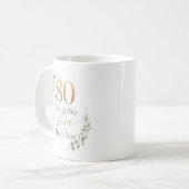 Persönliche 80 Dinge, die wir an dir lieben Kaffeetasse (Vorderseite Links)