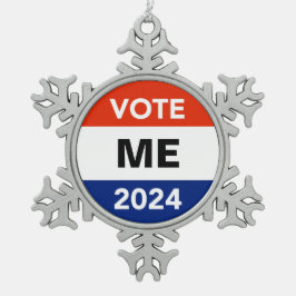 Persönliche Abstimmung 2024 Präsidentschaftswahlka Schneeflocken Zinn-Ornament