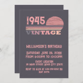 Persönliche achtzig Vintage 80. Geburtstagsparty Einladung (Vorne/Hinten)