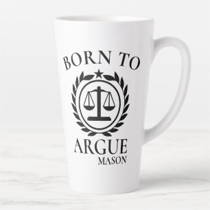 Persönliche Anwaltstassen Born to Argue Milchtasse