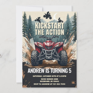 Persönliche ATV-Geländebike-Geburtstagseinladung  Einladung