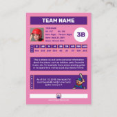 Persönliche Baseball-Karte (angepasste Batter-Stat Visitenkarte (Rückseite)