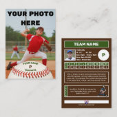 Persönliche Baseball-Karte (Maßgeschneiderte Pitch Visitenkarte (Vorne/Hinten)