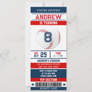 Persönliche Baseball-Sportticket-Style für Jungen Einladung