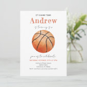 Persönliche Basketball Geburtstagseinladung mit Fo Einladung (Stehend Vorderseite)