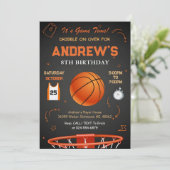 Persönliche Basketball Geburtstagsvorlage Einladung (Stehend Vorderseite)