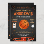 Persönliche Basketball Geburtstagsvorlage Einladung (Vorne/Hinten)