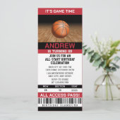 Persönliche Basketball Hochflieger Geburtstag Einladung (Stehend Vorderseite)