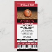 Persönliche Basketball Hochflieger Geburtstag Einladung (Vorne/Hinten)