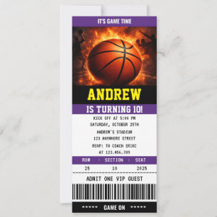 Persönliche Basketball-Ticket-Geburtstags-Sport-Ei Einladung
