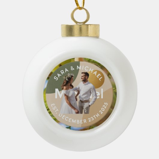 persönliche Bedeutung für Räume oder Feiern Keramik Kugel-Ornament (Vorderseite)