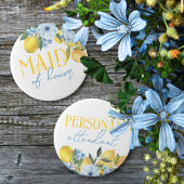 Persönliche Begleitung Lemon Brautparty-Button Button