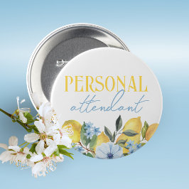Persönliche Begleitung Lemon Brautparty-Button Button