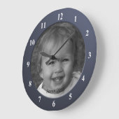 Persönliche benutzerdefinierte Foto- und Textrahme Große Wanduhr (Winkel)