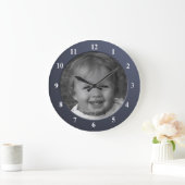 Persönliche benutzerdefinierte Foto- und Textrahme Große Wanduhr (Zuhause)