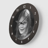 Persönliche benutzerdefinierte Foto- und Textrahme Große Wanduhr (Winkel)