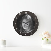 Persönliche benutzerdefinierte Foto- und Textrahme Große Wanduhr (Zuhause)