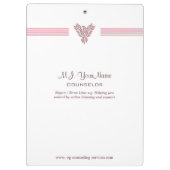 Persönliche Beratung Luxusstreifen und rosa Phoeni Klemmbrett (Rückseite)