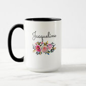 Persönliche Bezeichnung Blush Peonies Floral Bouqu Tasse (Links)