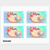 Persönliche Bezeichnung Elephant Rechteckiger Aufkleber (Blatt)