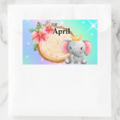 Persönliche Bezeichnung Elephant Rechteckiger Aufkleber (Tasche)