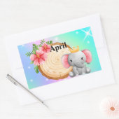 Persönliche Bezeichnung Elephant Rechteckiger Aufkleber (Umschlag)