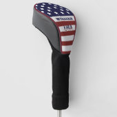 Persönliche Bezeichnung Flag American USA Muster Golf Headcover (angewinkelt)
