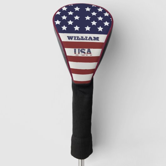 Persönliche Bezeichnung Flag American USA Muster Golf Headcover (Vorderseite)