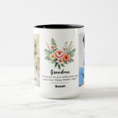 Persönliche Bezeichnung Florals Granma Geschenk Bl Tasse (Zentrum)