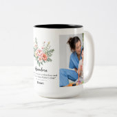 Persönliche Bezeichnung Florals Granma Geschenk Bl Zweifarbige Tasse (VorderseiteRechts)