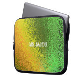 Persönliche Bezeichnung Shiny Shades of Green & Ye Laptopschutzhülle (Vorderseite Links)