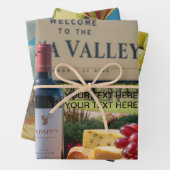 Persönliche Bezeichnung Text Napa Tal Weinberg Geschenkpapier Set (Beispiel)