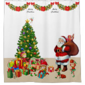 Persönliche Bezeichnung Weihnachtsdusche und Elfen Duschvorhang (Vorderseite)