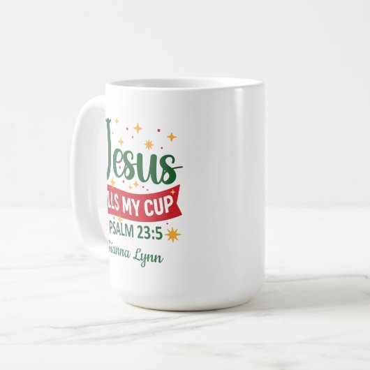 Persönliche Bibelvers Weihnachten Kaffeetasse (Vorderseite Links)