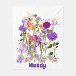 Persönliche Blume des Herzens Fleecedecke