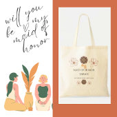 Persönliche Boho Floral Wedding Party Tote Bag Tragetasche