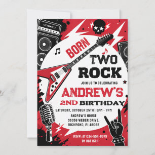 Persönliche Born To Rock Geburtstagseinladung Einladung