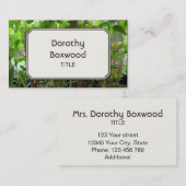 Persönliche botanische Pflanzen-Sämlinge Visitenkarte (Vorne/Hinten)