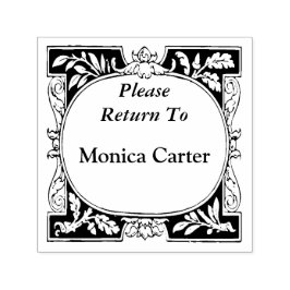 Persönliche Buchrückgabe mit schönem Border Permastempel