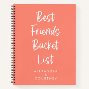 Persönliche Bucket List Coral Name Beste Freunde Notizblock