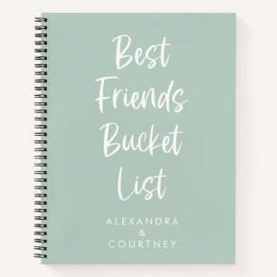 Persönliche Bucket List in Salbeigrün für beste Fr Notizblock