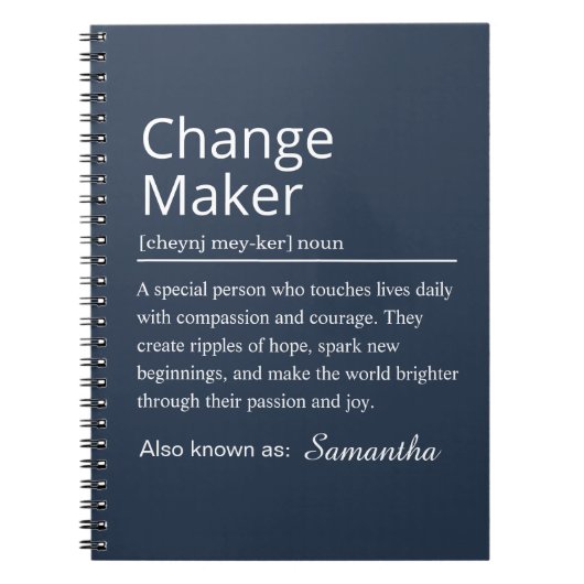 Persönliche Change Maker-Definition Notizblock (Vorderseite)