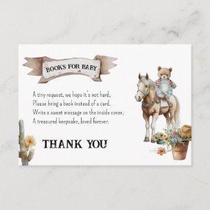 Persönliche Cowboy-Bücher für Babybettchen Begleitkarte