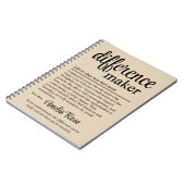 Persönliche Differenz-Macher-Definition Notizblock (Linke Seite)