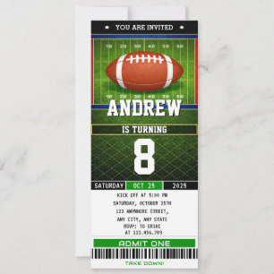Persönliche digitale American-Football-Ticket-Gebu Einladung