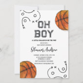 Persönliche digitale Basketball-Baby-Dusche Einlad Einladung (Vorderseite)