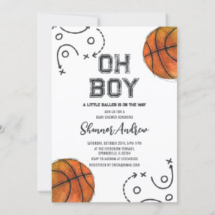 Persönliche digitale Basketball-Baby-Dusche Einlad Einladung