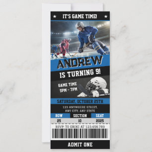 Persönliche digitale Hockey-Ticket-Geburtstags-Ein Einladung