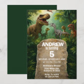 Persönliche Dinosaurier Geburtstagseinladungen Einladung (Vorne/Hinten)