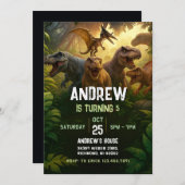 Persönliche Dinosaurier Geburtstagsparty Einladung (Vorne/Hinten)